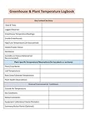 Greenhouse & Plant Temperature Logbook: Serves a