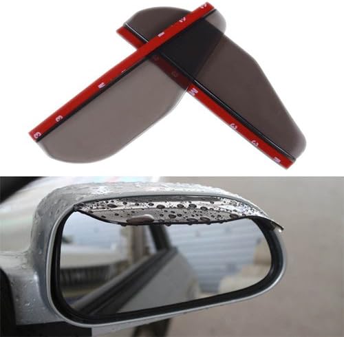 Pair of Stanniz(TM) Universal Fit Flexible Side Mirror Shade Rain Snow Sun Visor Guard - Tint Black