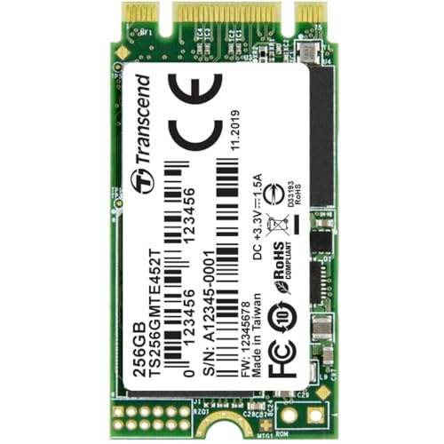 �g�����Z���h�W���p�� �Ɩ��p/�Y�Ɨp�g������ M.2 2242 PCIe Gen3x2 256GB M-Key 3KPE�T�C�N�� 3D TLC NAND�̗p ���ϋv 3�N�ۏ� TS256GMTE452T