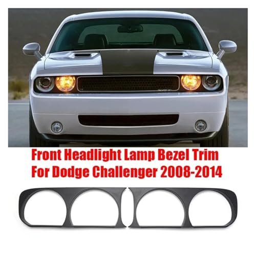 Embellecedor de faro negro para Dodge Challenger 2008-2014 carcasa izquierda y derecha 68051526AA 6