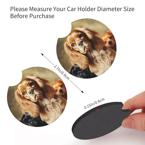 Set de 2 Portavasos para Auto con Diseño de Cocker Spaniel miniatura 5
