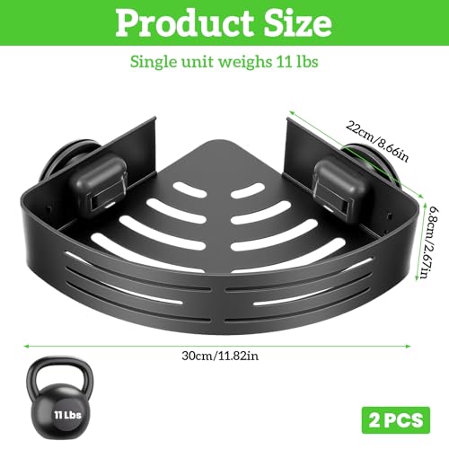 2-Pack-Corner-Shower-Caddy-Suction-Cup-Shower-Shelves-with-Hooks-Rust-Proof-Aluminum-alloy-Suction-Bathroom-Organizers-and-Storage-No-Drilling-Required-Removable-Waterproof-Nathroom-Storage-Rack