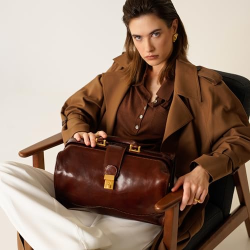 Time Resistance Leather Doctor Briefcase