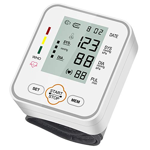 Blood Pressure Monitor, BEITESI Automatic Digital Monitor Adjustable Wrist Cuff, Heartbeat Pulse Hypertension Detector, Voice Broadcast,with 2x99 Read Memory Function