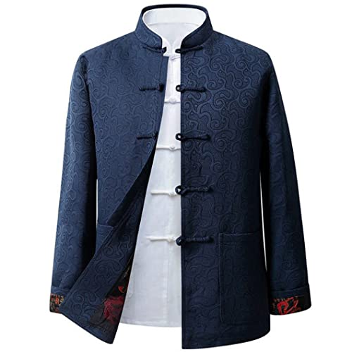 Embroidery Tang Suit Chinese Kung Fu Jacket Clothing Men Traditional Chinese Hanfu Coat Martial Arts Long Sleeved