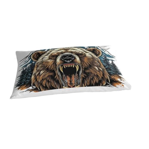 Housse de couette ours 3D parure lit simple 135x200 douce - 3