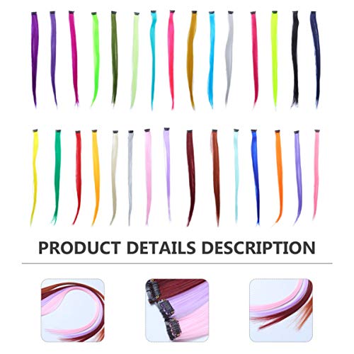 FRCOLOR 30Pcs Clipe Colorido Em Extensões de Cabelo Destaques Do Partido Clipe Em Extensões de Cabel