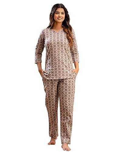Image of feranoid Women Full Sleeves Cotton Nightsuits