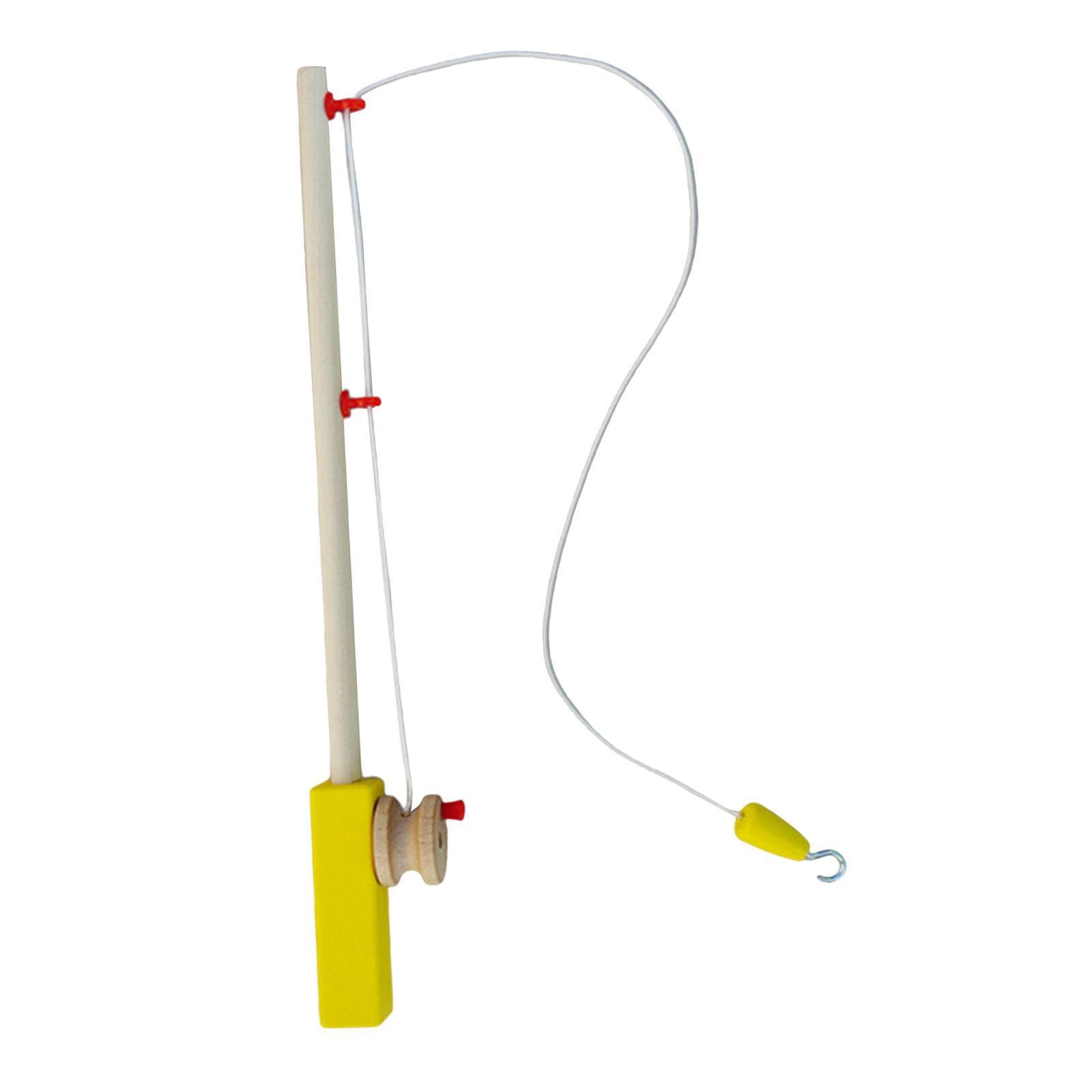 TUXCAXI Fishing Rod Toy For Boys Girls Provide Educational Fun Through Engaging Fishing Game Activities Children's Rod With Hook Is Made Of Solid Wood