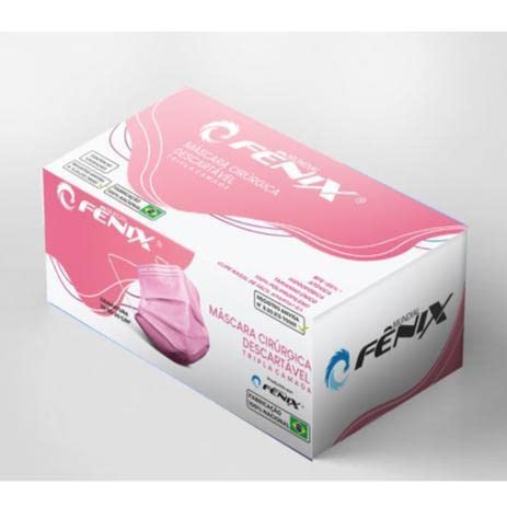 COMBO MÁSCARA FÊNIX ROSA ADULTO 150 UNIDADES