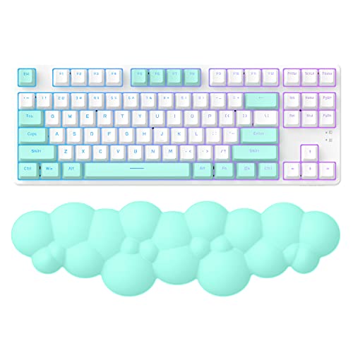 Manbasnake Keyboard Cloud Wrist Rest,Pu High Density Memory Foam With Non-Slip Base For Typing Pain Relief,Ergonomic Keyboard Pad With Wrist Support For Home Office/Computer/Laptop/Gaming/Mac-Green #TOP4