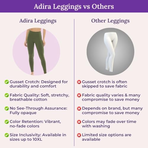 Image of Adira | Plus Size Leggings for Women | Plus Size Leggings for Women | High Waist | Ankle Length | Soft Cotton & Elastane Blend | Non-See-Through | Gusset Crotch Prevents Ripping