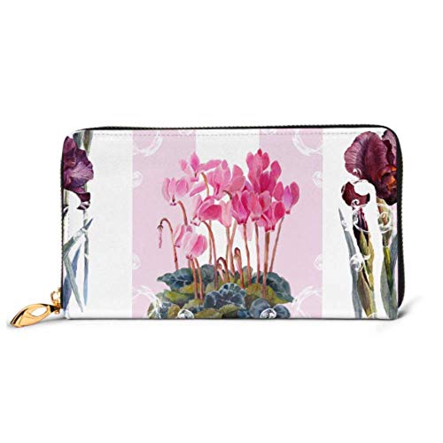 Preisvergleich Produktbild JHGFG Mode Handtasche Reißverschluss Brieftasche Blumenmuster Baroquestyle Blumen Iris Telefon Clutch Geldbörse Abendkupplung Blocking Leder Brieftasche Multi Card Orgel