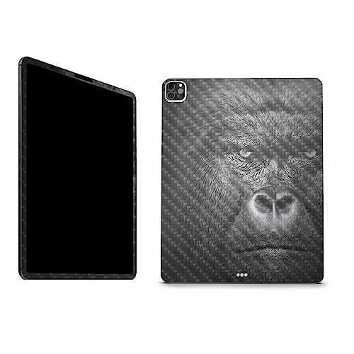 Image of MightySkins Carbon Fiber Skin Compatible with Apple iPad Pro 12.9 inch M2 6th Gen (2022) Full Wrap Kit - Mono Gorilla | Protective, Durable Textured Carbon Fiber Finish | Easy to Apply | Made in The USA