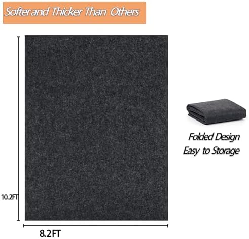 Ahpuhtan 10.2 * 8.2 FT Outdoor Storage Shed Mat, Waterproof & Dustproof, Anti-Slip PE Base, Felt Top, Tan & Gray