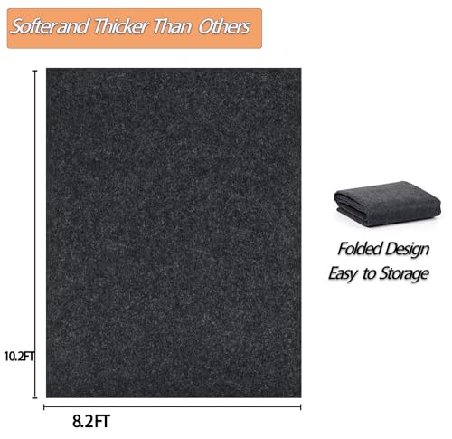 Ahpuhtan 10.2 * 8.2 FT Outdoor Storage Shed Mat, Waterproof & Dustproof, Anti-Slip PE Base, Felt Top, Tan & Gray