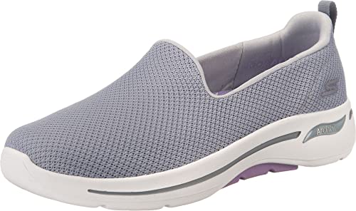 Image of Skechers Women's Go Walk Arch Fit - Grateful, Gray /Lavender, 11