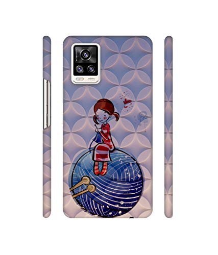 Image of Solimo Plastic Designer Lady Vector Patternn 3D Printed Hard Back Case Backcase for Mobile Cover for Vivo V20, Multicolor