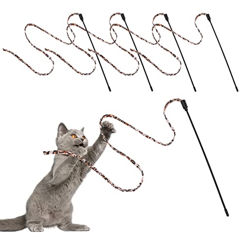 Cobee Katzenspielzeug, Interaktiver Zauberstab für Katzen Leopardenmuster Katzenzauberstab Schnur Kätzchen Band Spielzeug Interaktives Katzenspielzeug Katzenfänger Zauberstäbe (5 Stück, 30 cm) Cobee Katzenspielzeug, Interaktiver Zauberstab für Katzen Leopardenmuster Katzenzauberstab Schnur Kätzchen Band Spielzeug Interaktives Katzenspielzeug Katzenfänger Zauberstäbe (5 Stück, 30 cm)