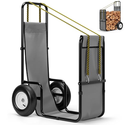 VIVOHOME Firewood Cart XL with 12.4