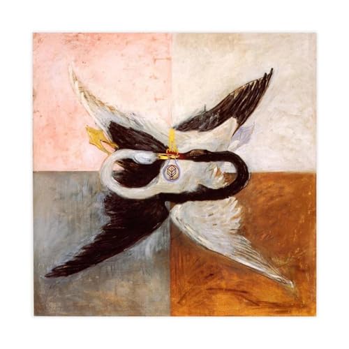 Impression sur toile Hilma Af Klint poster The Swan haut de gamme 71x71cm