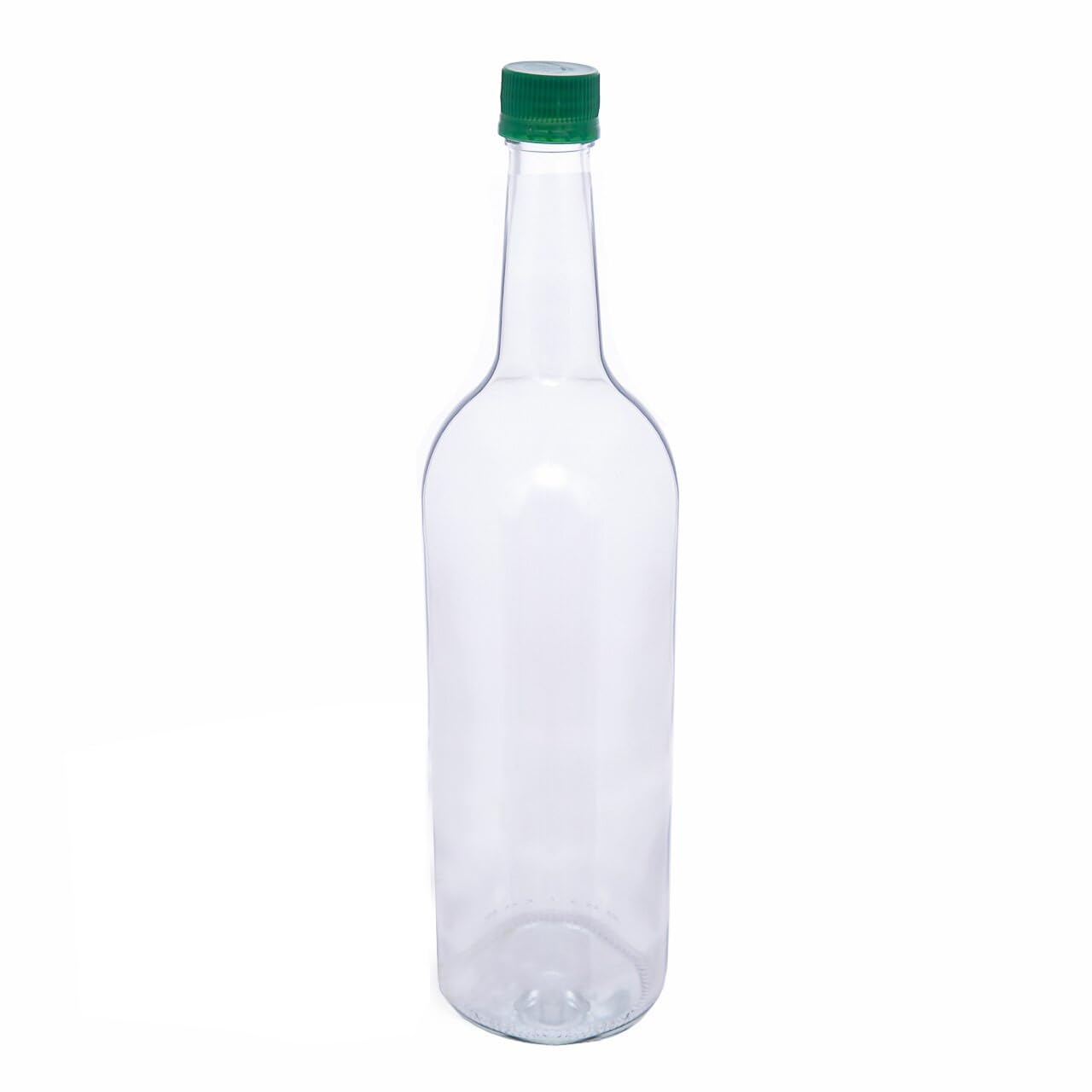 Wares Of Knutsford Green Cap Glass Water Bottle, 1 Litre & Cap Juice Mineral Elderflower Cordial Sparkling (, Pack Of 6)