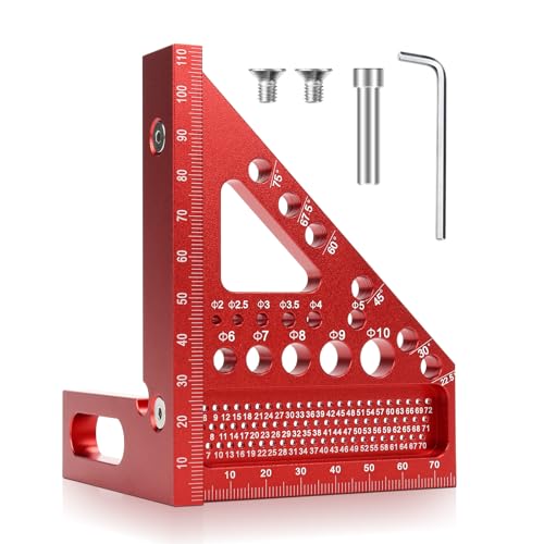 Angolo di inclinazione 3D, angolo di carpentiere preciso, strumenti di misurazione per la lavorazione del legno, angolo di combinazione 22,5-90° in lega di alluminio per un taglio preciso, per