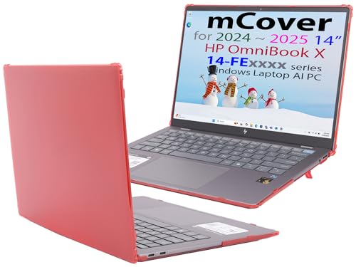 Coque HP OmniBook X 14-FE rigide mCover rouge anti-choc pour PC Windows AI