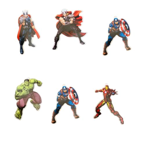 Image of Wanna Party Avenger Hanging Swirl Decorations - Foil Superhero Hanging Swirls 6 PCS for Kids Superhero Party