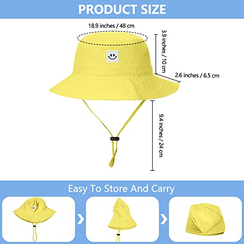 Ajg Baby Bucket Hats Smile Face Toddler Sun Protection Cotton Sun Hat Kids Summer Outdoor Beach Fishing Cap For Girls Boys（0-2Years） #TOP2