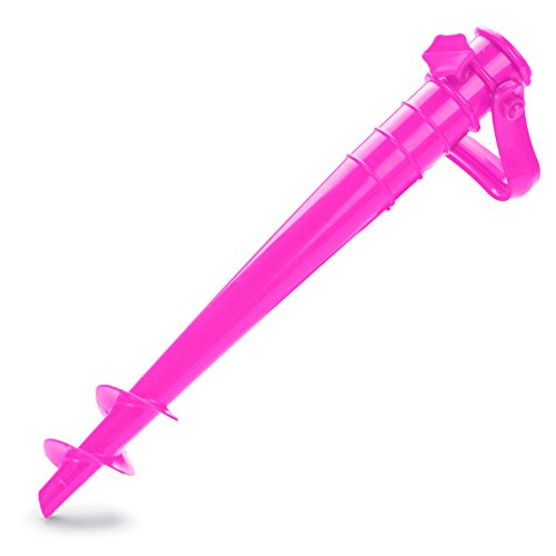 Plastic Beach Umbrella Sand Anchor, Rust-Free and Sized for Thin Umbrellas by Sol Coastal (Pink)
