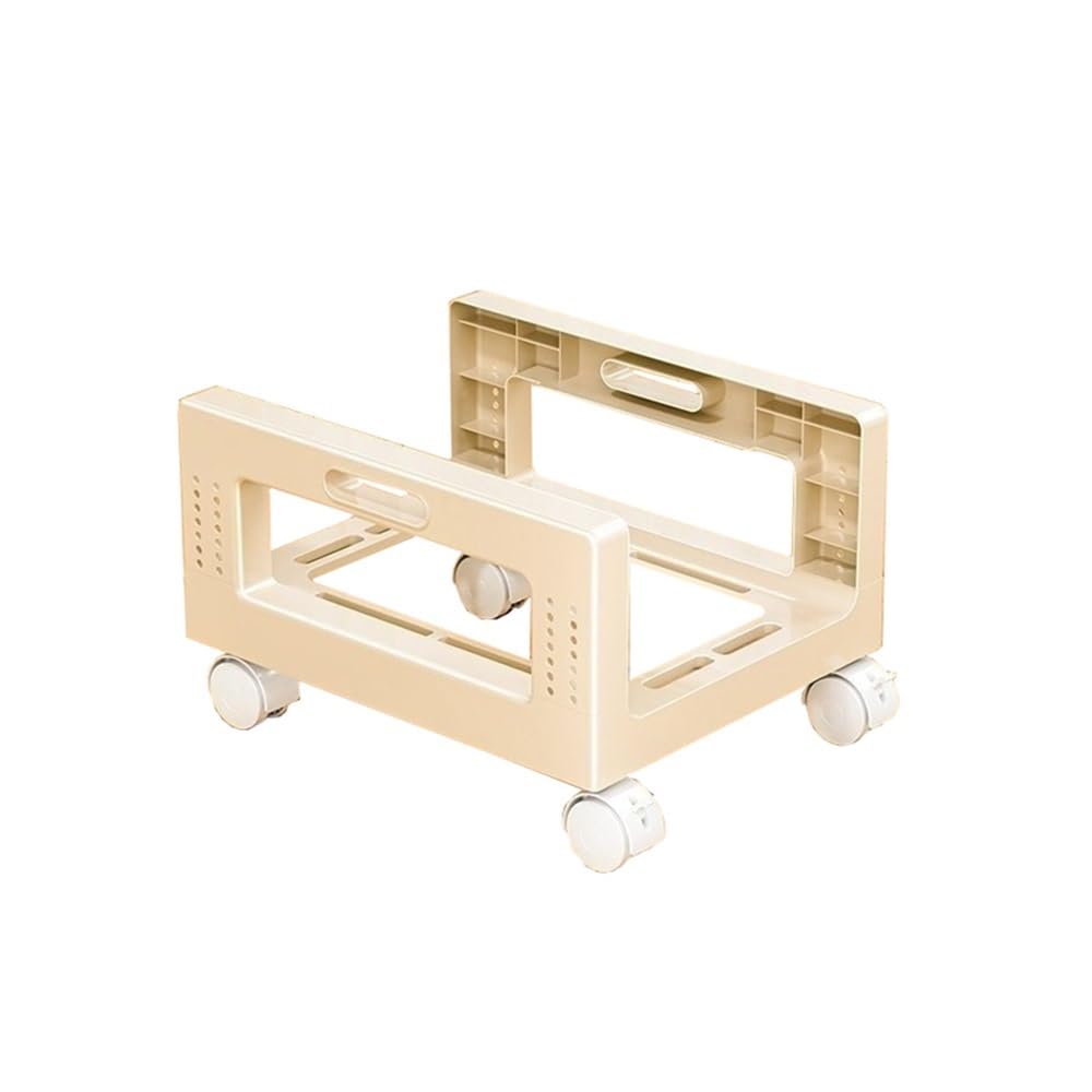 SaryEdge Adjustable Monitor Stand PC Tower Stand, PC Tower Stand Holder with Rolling Caster Wheels, Mobile CPU Stand for Floor Carpet Gaming PC Case Arm Monito,White