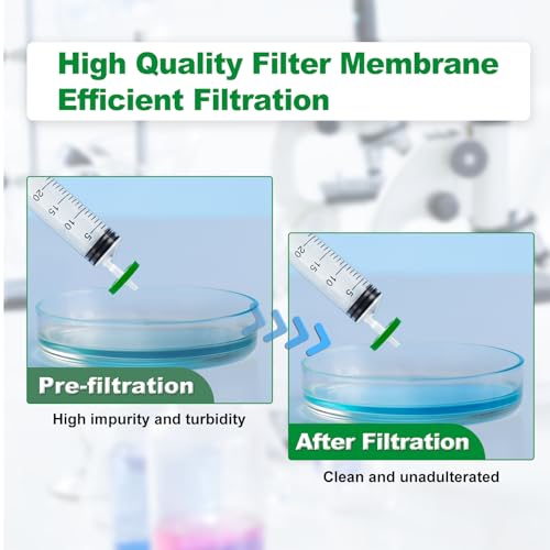 Image of Syringe Filters PES, 25mm, 0.45um, Non-Sterile, 100Pack | Syringe Lab Filter, PES Membrane, Non-Sterile Needle Filter, Lab Filtration, Barreled Packed Laboratory School Science