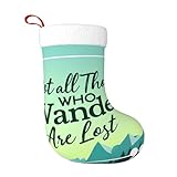 Nuzjahu Not All Those Who Wander are Lost 1 Pattern Christmas Stockings - 17.7 Inches Large Plush Xmas Stocking for Kids Christmas Hanging Decorations for Family Decorations & Gifts