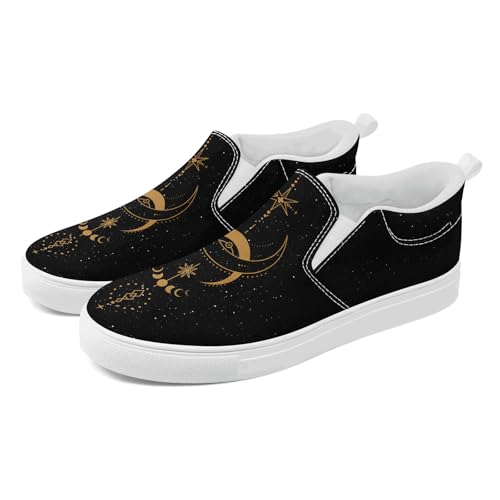 Unisex Slip-On Canvas Shoes – Celestial Star Moon Print – Lightweight Casual Flats for Walking, Travel & Everyday Wear2