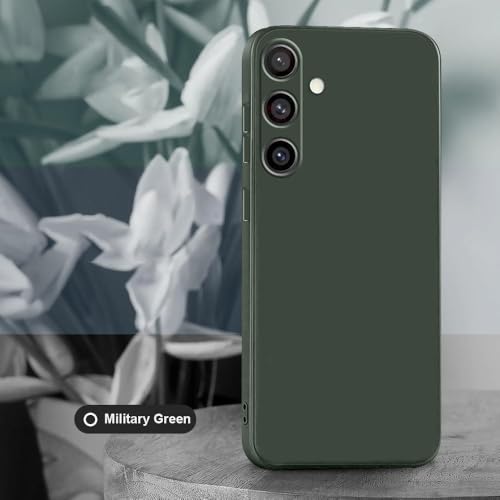 Image of Back Cover for Samsung Galaxy S24 FE 5G | Full Camera Protection | Premium Liquid Silicon Case | Flexible Bumper Case for Samsung Galaxy S24 FE 5G (Military Green)