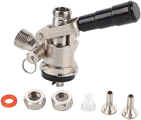 Keg Kegverschluss Zapfkopf Micromatic Korbkeg Typ S, Korb Keg Zapfkopf mit 6 Armaturen Bierfass Anschluss mit Sicherheitsüberdruckventil