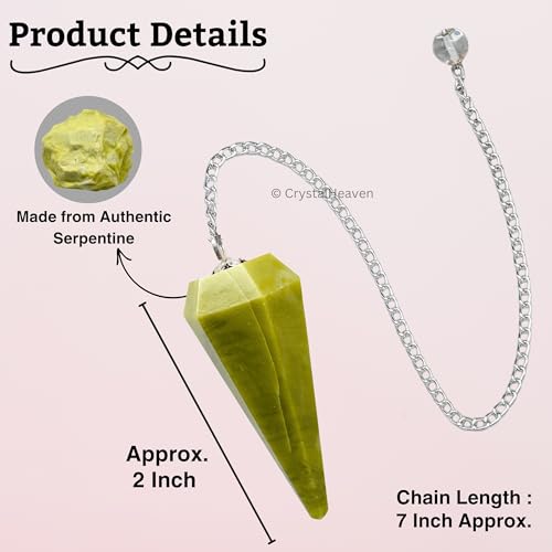 Image of Serpentine Pendulum Dowsing Tool - Natural Crystal Pendulum for Spiritual Guidance - Premium Dowser Pendulum for Accurate Divination and Energy Healing - Perfect for Energy Healing and Chakra Balancing - Handcrafted with Precision and Elegance