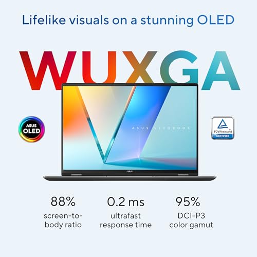 Image of ASUS Vivobook 16 Flip Laptop (2026), Copilot+ PC, 16 inch 16:10 WUXGA OLED Touch Display, Intel Core Ultra 7 256V Processor, Intel Arc Graphics, 16GB RAM, 512GB SSD, WiFi 7, Windows 11 Home