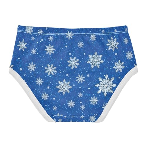 White Snowflakes Blue Underwear Girls, Toddler Briefs, Cotton Girls Underwear, 2–8 Years2
