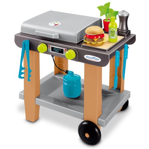 Ecoiffier – Grill für Kinder – 23-teiliger Spielzeug-Grill, mit Burger, Grillzange, Fleisch und Spielzubehör, für Jungen und Mädchen ab 18 Monaten