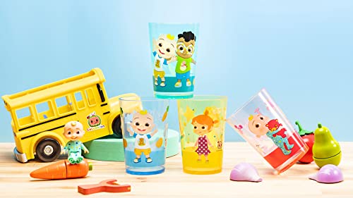 Image of Zak Designs CoComelon Nesting Tumbler Set Includes Durable Plastic Cups with Variety Artwork, Fun Drinkware is Perfect for Kids (14.5 oz, 4-Pack, Non-BPA)