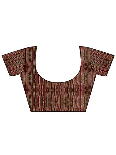 Image of AKHILAM Women's georgette Saree with Unstitched Blouse Piece (Free size Brown SHL05)