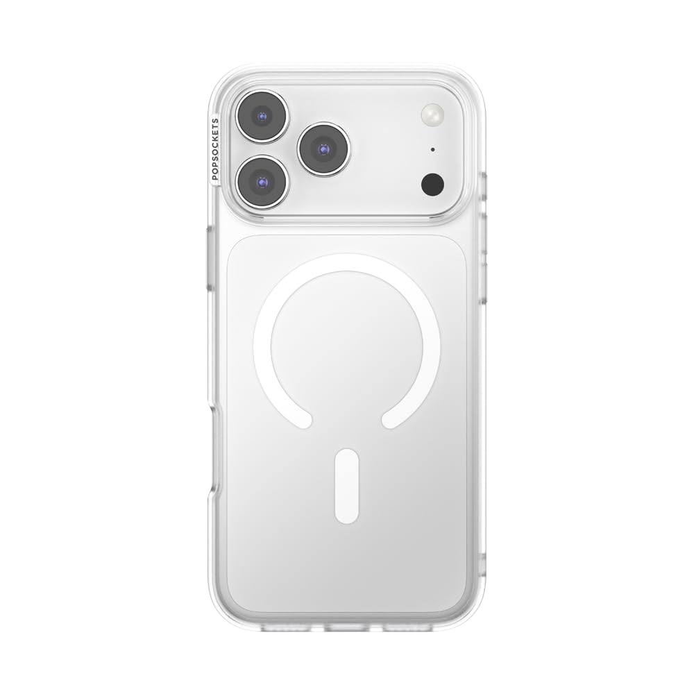 PopSockets iPhone 17 Pro Max Phone Case Compatible with MagSafe, for iPhone 17 Pro Max, Wireless Charging Compatible, Case Only - Clear