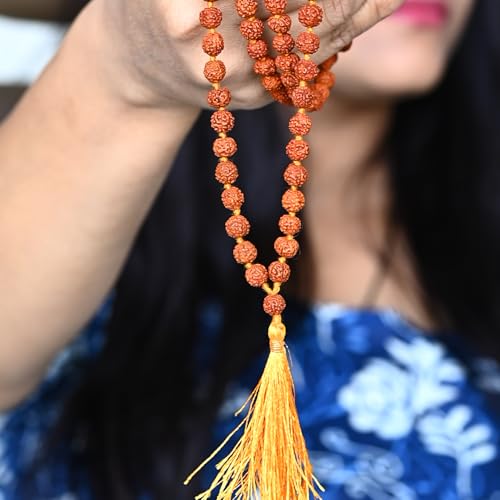 Image of ZAICUS Panchmukhi Rudraksha Mala - Original 108-Bead Japa Mala for Men