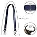 Allzedream Genuine Leather Purse Strap Sewing Canvas Replacement Handbag Shoulder Bag 2 Pcs (Navy)