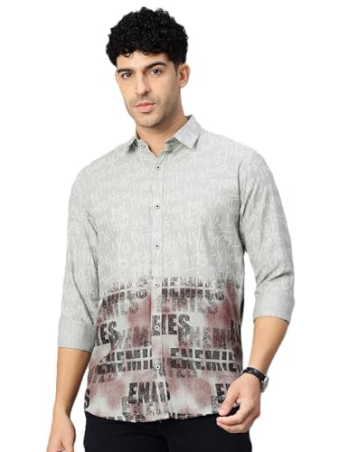Image of Majestic Man Stylish Ombre Print Pure Cotton Casual Shirt for Men