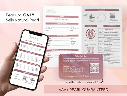 Gifts For Wife Wedding Anniversary - Mothers day gifts - AAA+ Real Pearl Necklaces For Women (18k Gold Plating 925 Sterling Silver) Mothers day necklace ideas Birthday Freshwater Pearl Necklace4