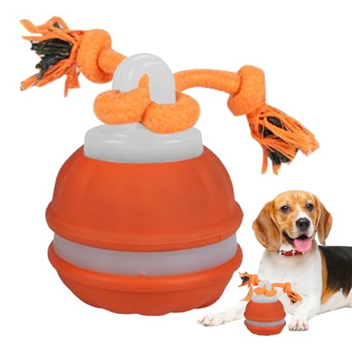 自動ドッグローリングボール - 犬の歯が生えるおもちゃ、3つのモードを備えたスマートに移動するドッグボール、ペットアクセサリー、歯の掃除、運動、演奏のためのバイトのペットのおもちゃ