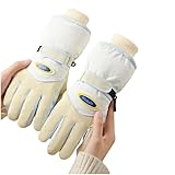 HUBGFEQ Soft Plush Cuff Gloves Plus Velvet Thickened Warm Waterproof Touch Screen Coldproof Cycling Gloves-23-One Size